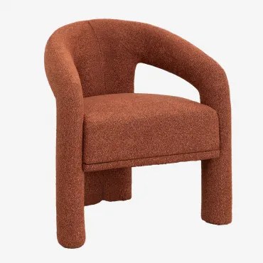 Pacco Di 4 Sedie Da Pranzo Imbottite Greca Boucle Tetto Rosso - Sklum