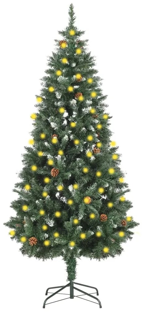 Albero di Natale Artificiale Preilluminato con Pigne, 180 cm / Artificiale