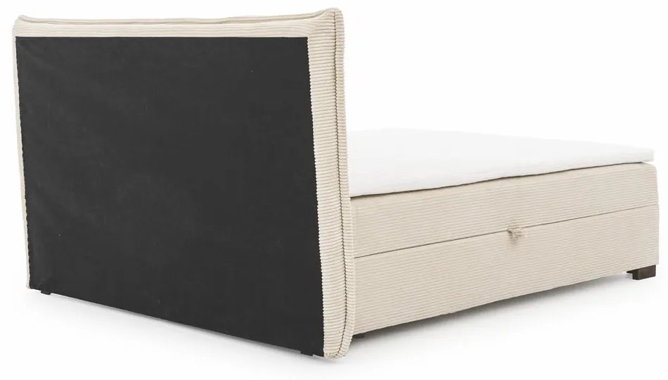 Letto boxspring beige con contenitore 160x200 cm Lysa – Ropez