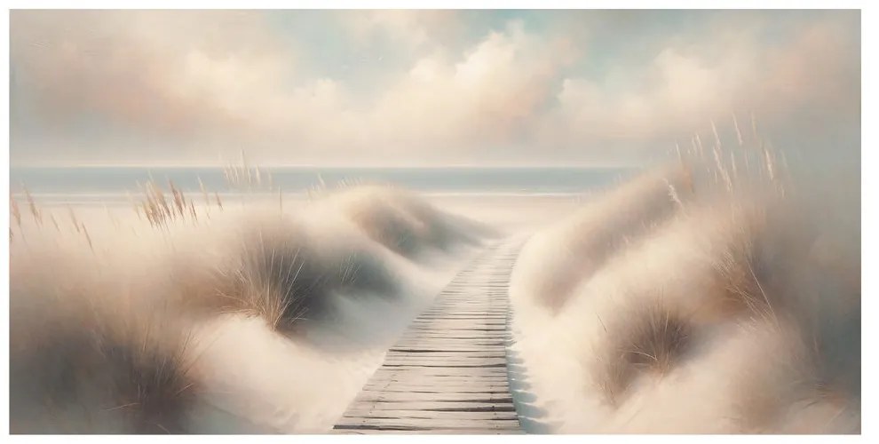 Quadro su tela – Sentiero di legno verso l’oceano