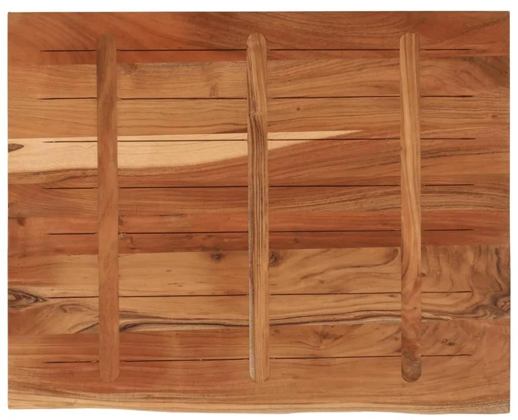 Piano scrivania 90x80x2,5 rettangolare legno acacia bordi vivi