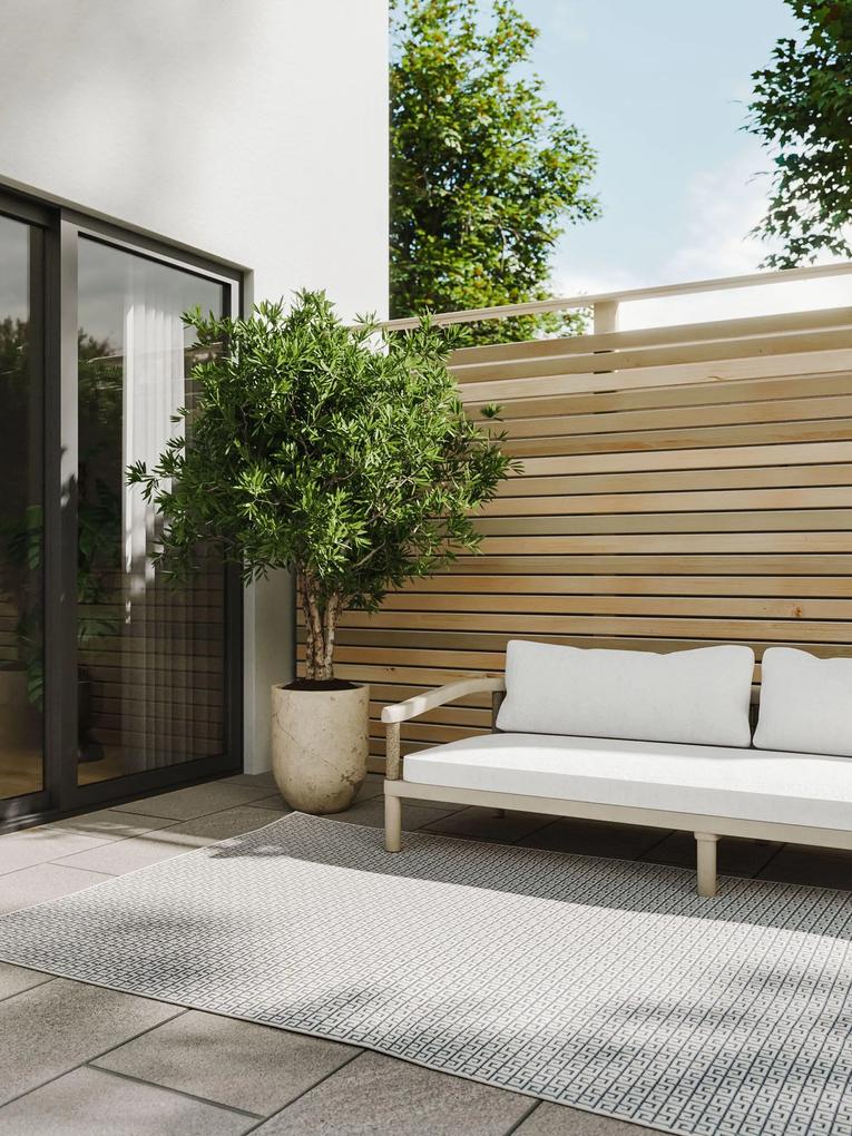 benuta Basic Tappeto per interno ed esterno Lou Bianco 200x300 cm - Tappeto outdoor per balcone, terrazzo e giardino