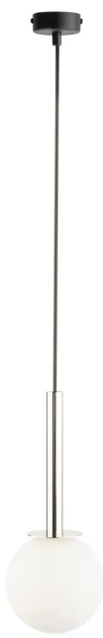 Lampadario a sospensione con filo DAISY 1xG9/12W/230V diametro 14 cm cromo lucido/nero/bianco
