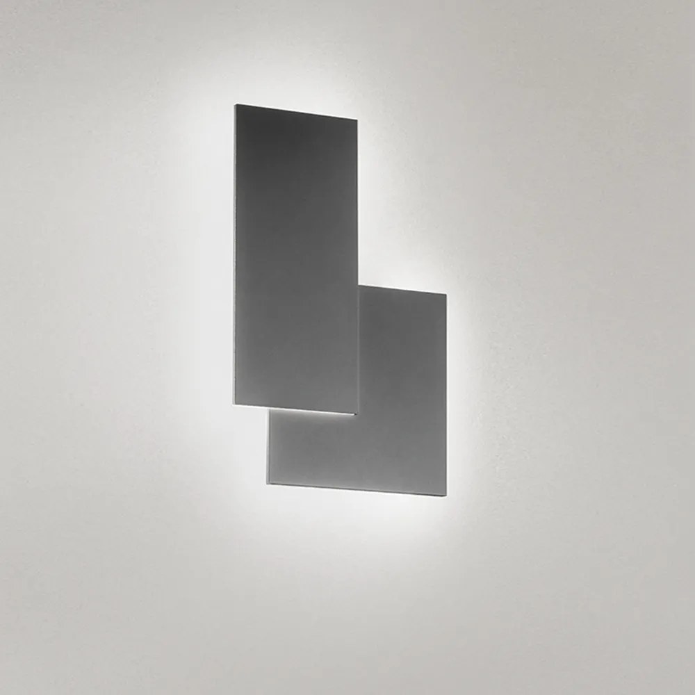 Applique Moderna Quantic Alluminio Grigio Acrilico Led 23W 3000K
