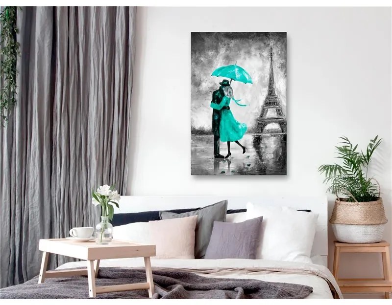 Quadro Paris Fog (1 Part) Vertical Green  Colore Grigio, Dimensioni e Misure 40x60