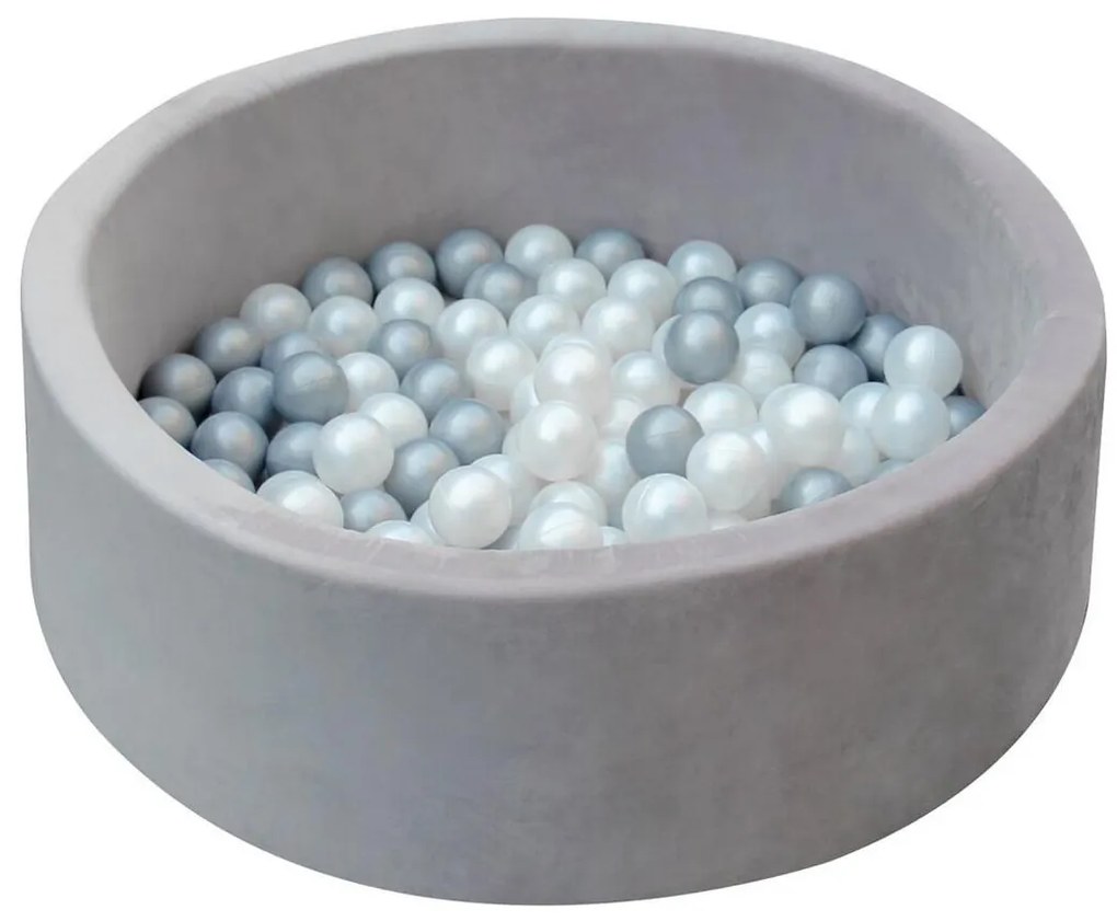 2Kids Toys - Piscina asciutta per bambini con palline, Ø 90 cm, grigio