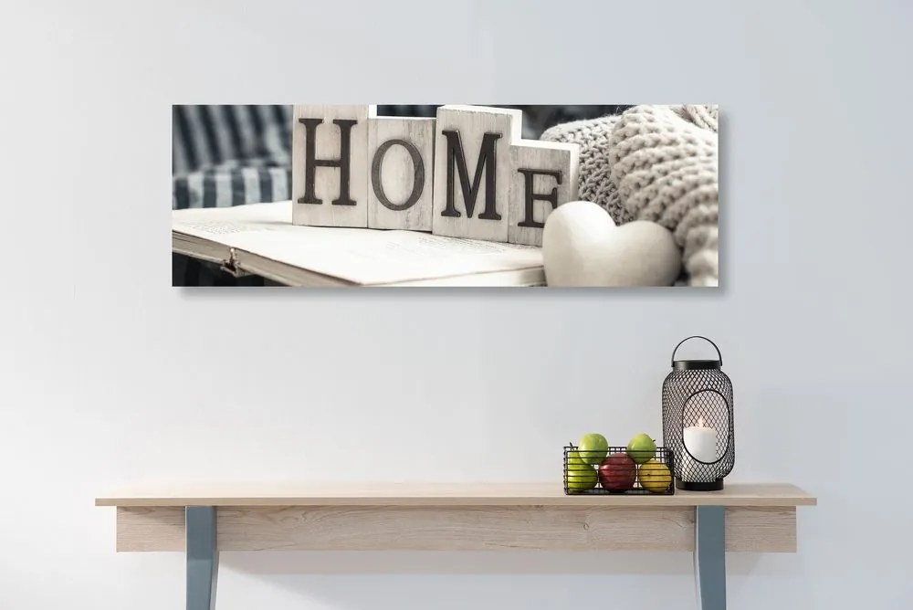 Stampa su tela – Con scritta Home e natura morta