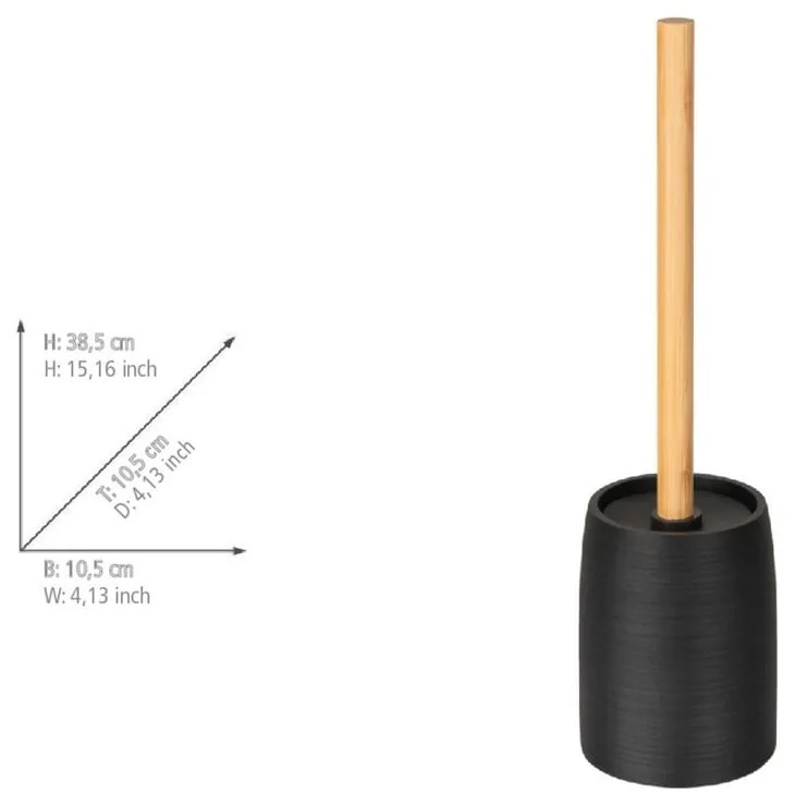 Scopino WC nero opaco in poliresina Altavalle – Wenko