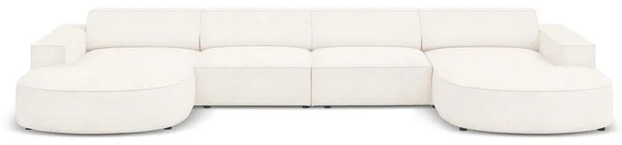 Divano angolare beige in tessuto bouclé (a U) Jodie - Micadoni Home