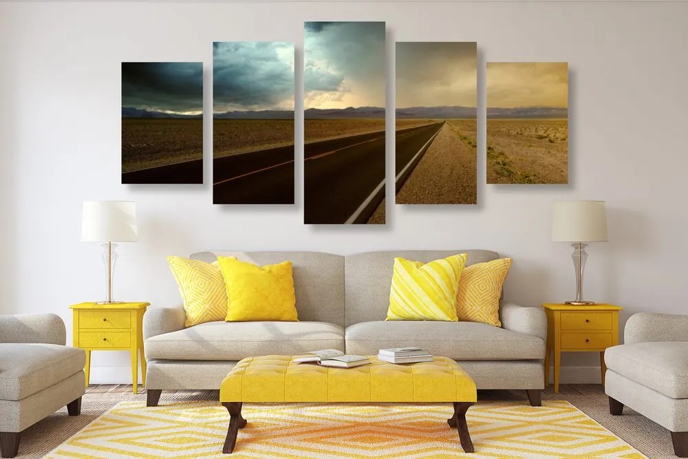 Quadri 5 pezzi – Strada nel deserto