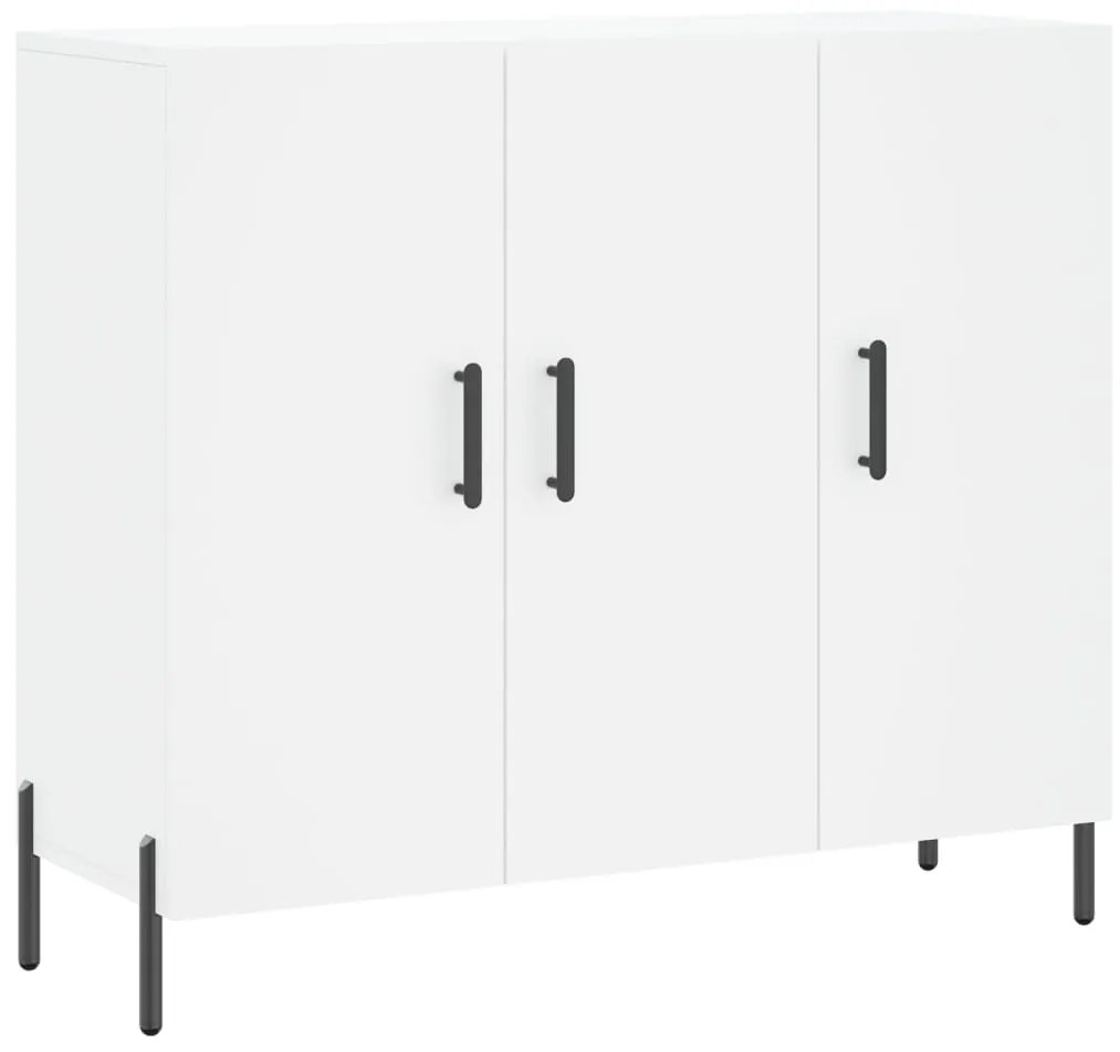 Credenza bianca 90x34x80 cm in legno multistrato