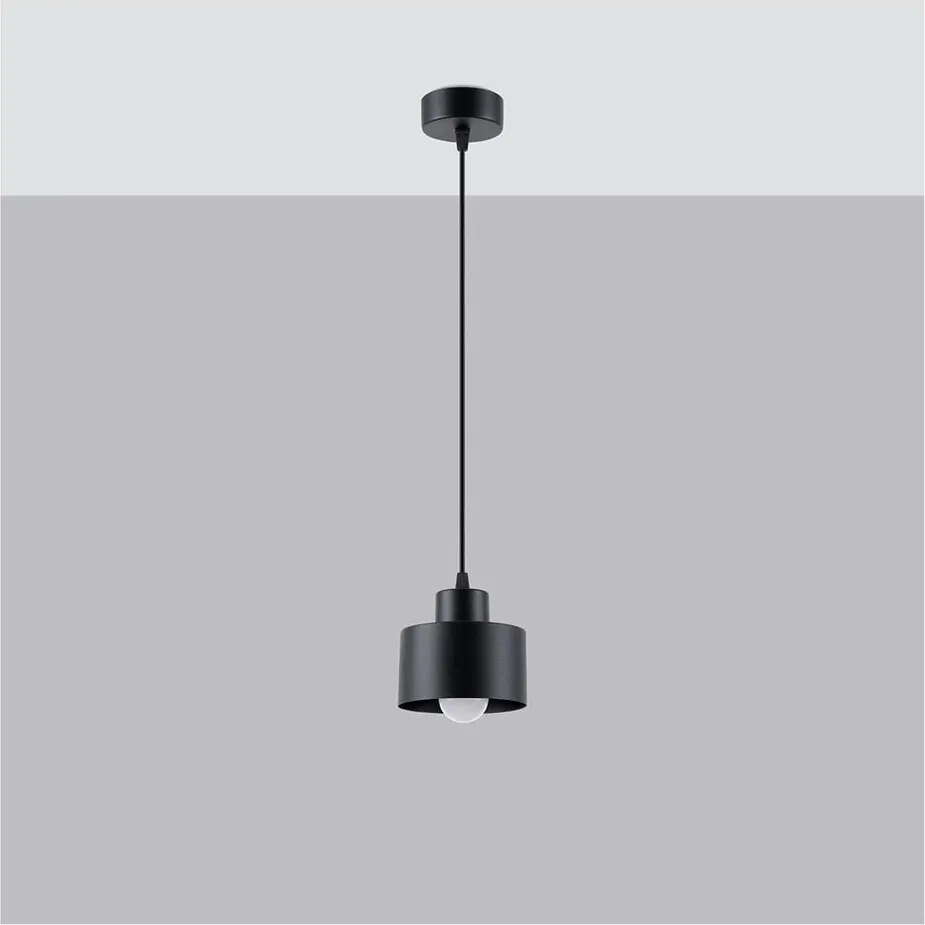 Lampada a sospensione nera ø 12 cm Alastro - Sollux