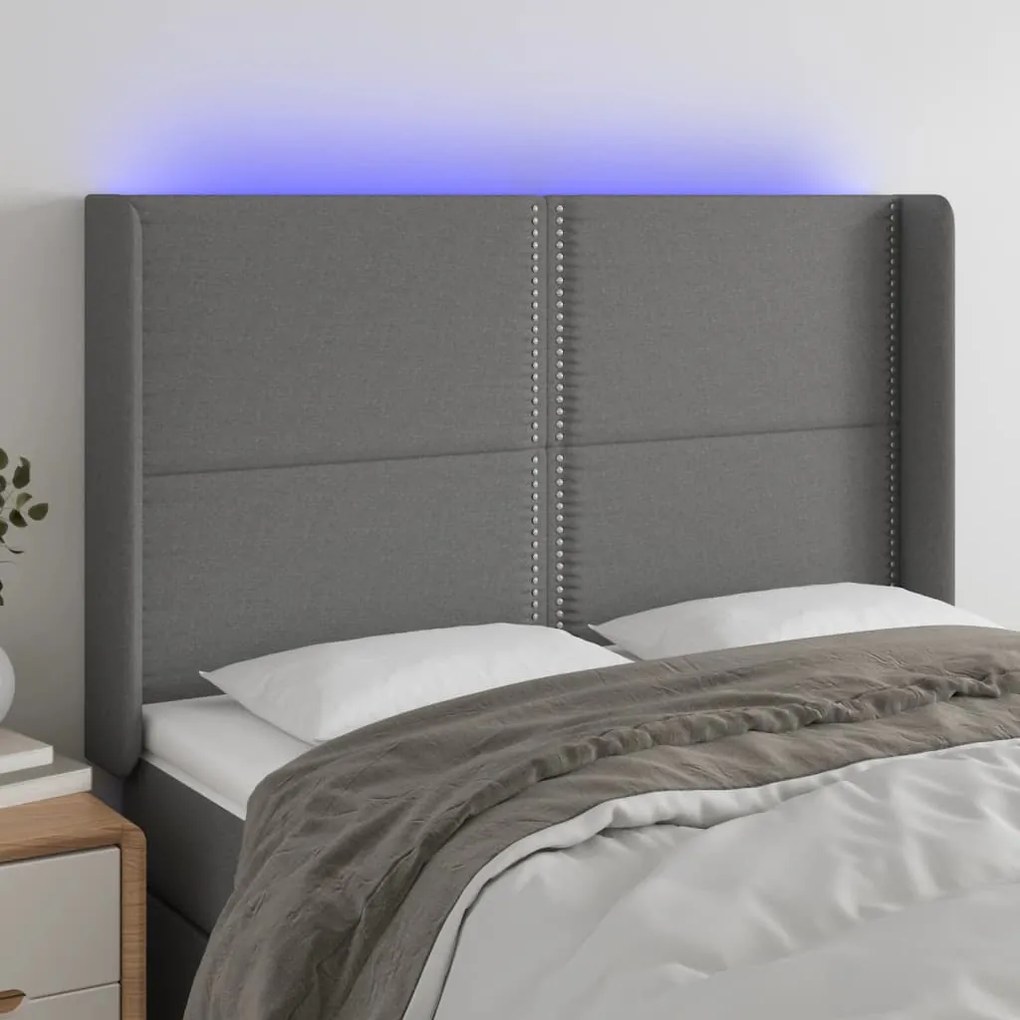 Testiera A Led Grigioscuro 147x16x118/128cm İntessuto /
