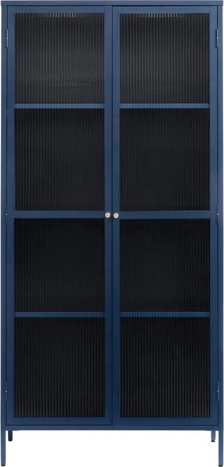 Vetrina in metallo blu scuro 90x190 cm Bronco - Unique Furniture