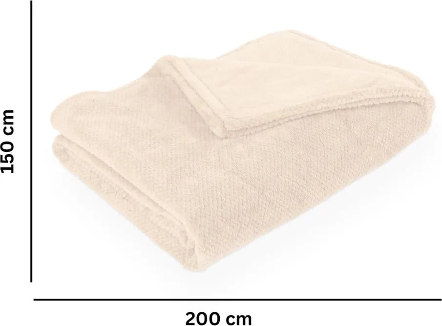 Coperta avorio in micropile 150x200 cm Pippa – Tiseco Home Studio