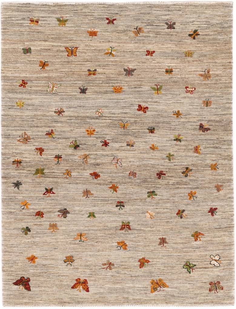 Loribaft Tappeto 150x200 Marrone (Iran) Annodato A Mano