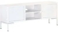 Mobile Porta TV Bianco 115x30x46cm in Legno Massello di Mango 323580