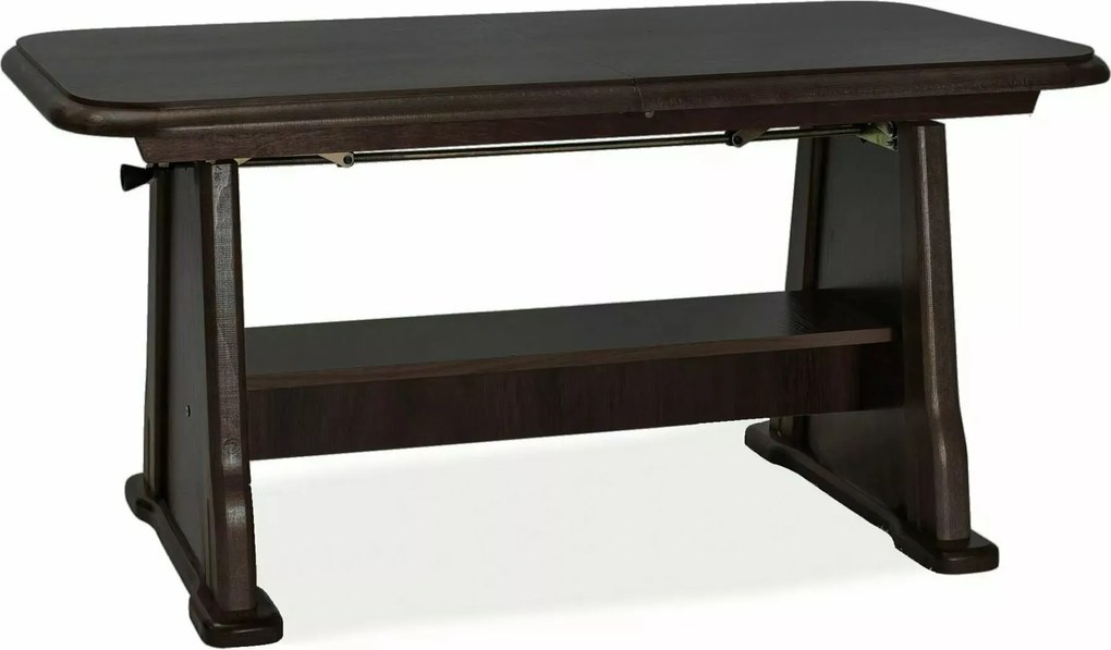 Tavolino trasformabile Beata in finitura wenge con struttura in legno – 130/170x67x60/77 cm