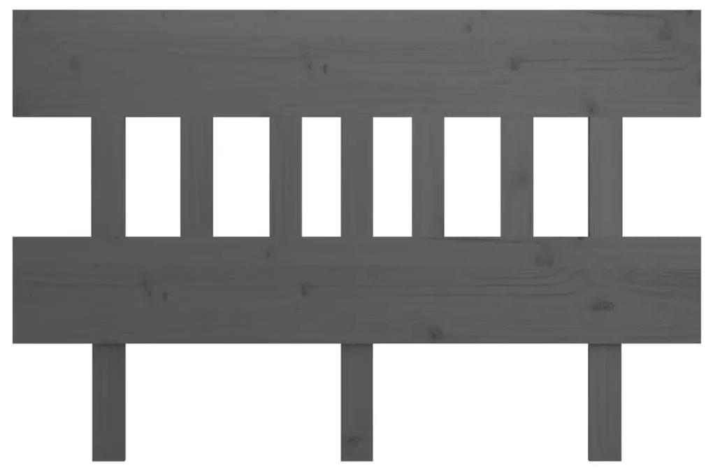 Testiera per letto grigia 203,5x3x81 cm legno massello di pino