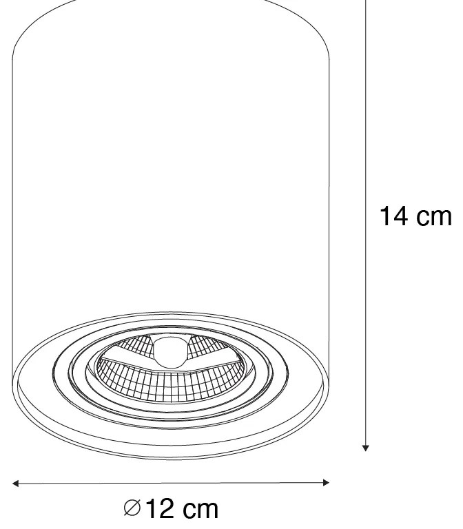 Set di 4 faretti da soffitto moderni neri regolabili AR70 - Rondoo Up