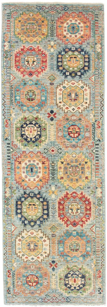 Samarkand Tappeto orientale 80x240 Grigio (Pakistan) Annodato A Mano