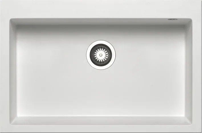Lavello integrato 1 vasca in granito bianco PYRAMIS Voyager L 50 x L 76 cm