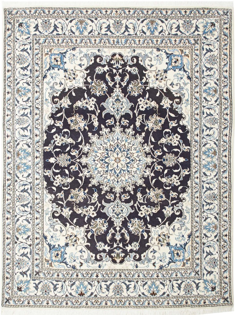 Nain Tappeto 200x150 Blu (Iran) Annodato A Mano