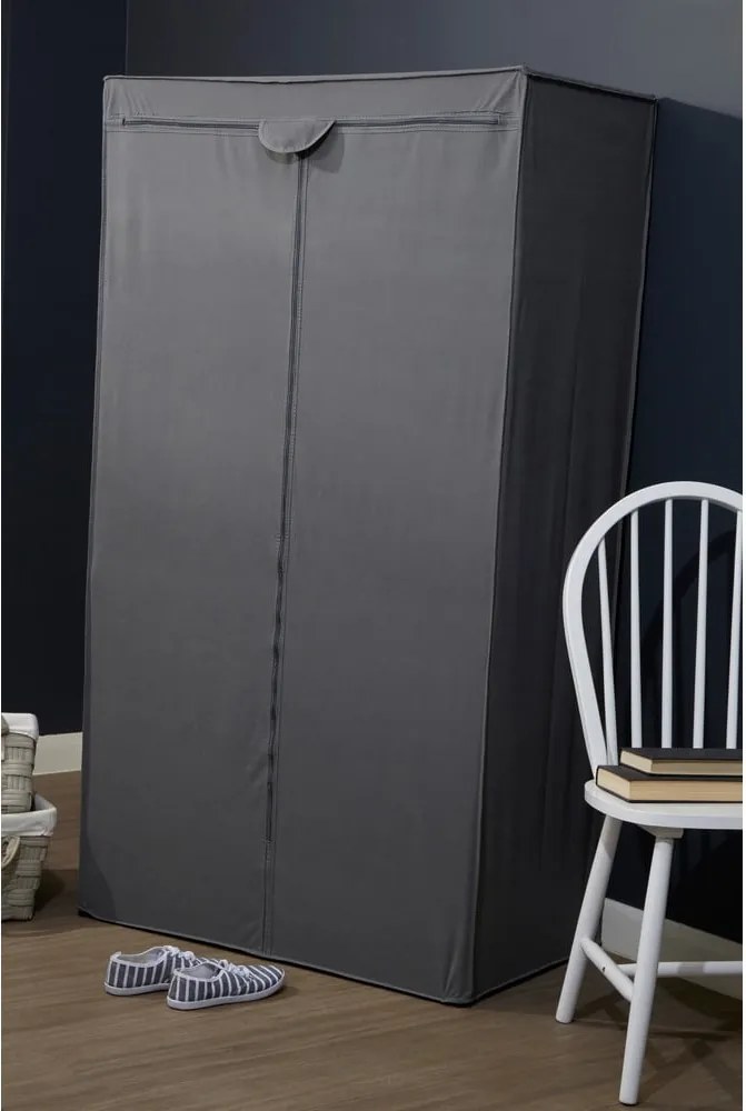 Armadio in tessuto grigio 90x160 cm Dara - Premier Housewares