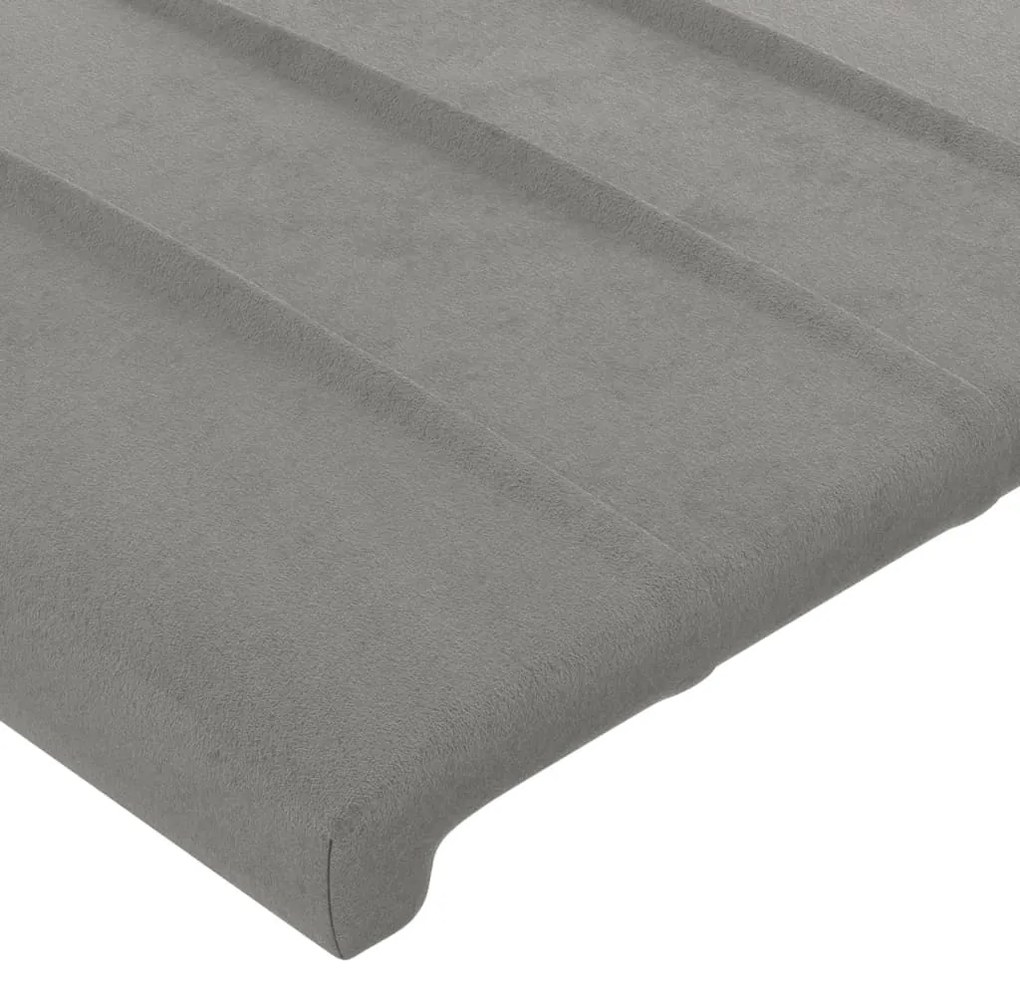 Testiera ad orecchio grigio chiaro 147x16x78/88 cm in velluto