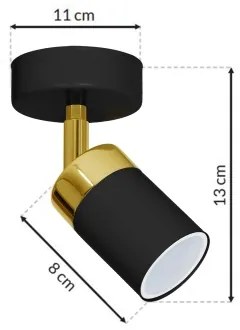 Faretto JOKER 1xGU10/25W/230V nero/oro