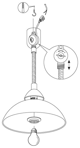EGLO 87008 - Lampadario regolabile LORD 2 1xE27/60W