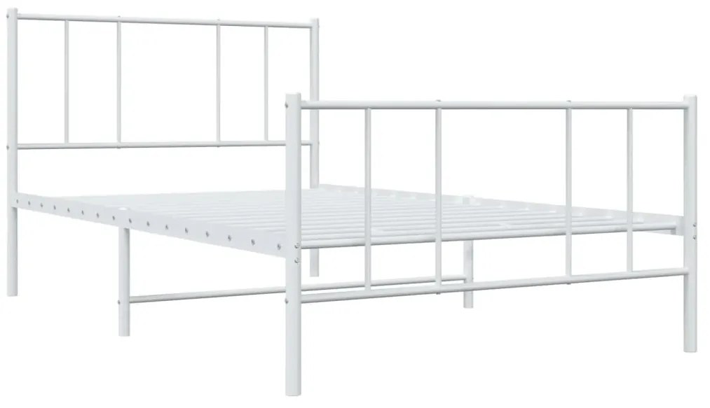Giroletto con testiera e pediera metallo bianco 100x190 cm