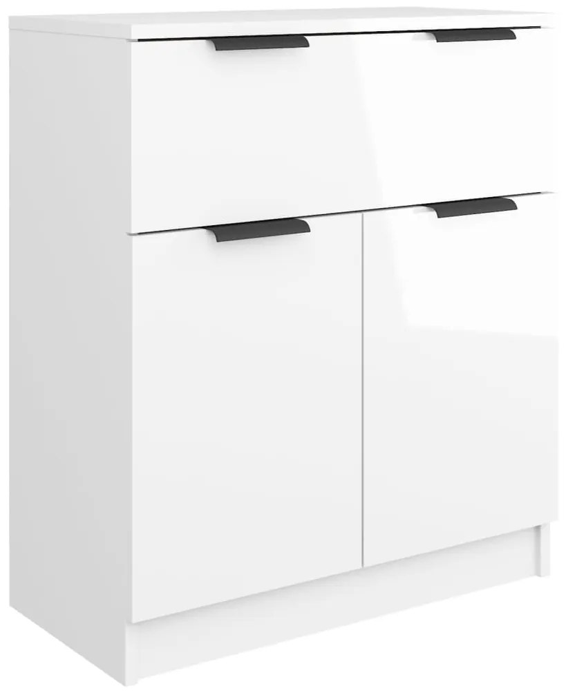 Credenza bianco lucido 60x30x70 cm in legno multistrato