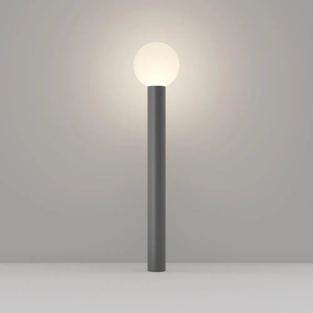 Lampada Da Terra Moderna Per Esterno Alluminio Grigio 1 Luce E27 60W Ip54 A++