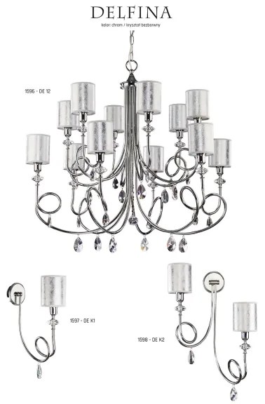 Jupiter 1597 - DE K1 CH - Applique di cristallo DELFINOA E14/40W