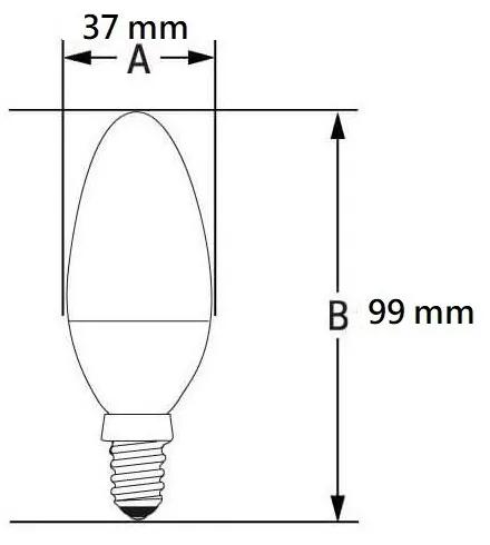 Lampada LED E14 6W, C37, 105lm/W - OSRAM LED Colore  Bianco Naturale 4.000K