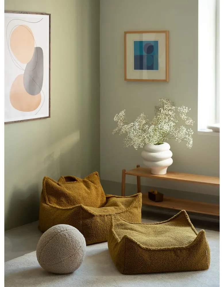 Pouf a sacco per bambini marrone con rivestimento in bouclé Chair – Wigiwama