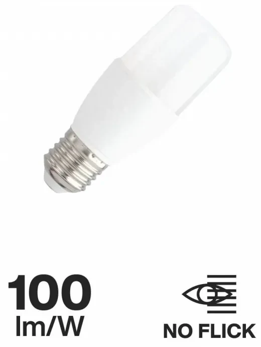Lampada LED SOTTILE E27 9W, T37, 100lm/W Colore Bianco Freddo 6.000K