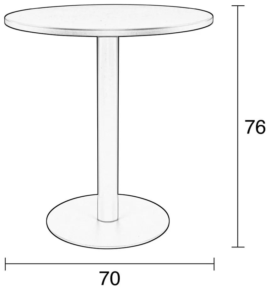 Tavolo da pranzo rotondo in metallo ø 70 cm Metsu - Zuiver