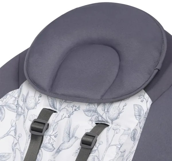 Lionelo - Altalena per bambini RALF con melodia, 4xAA, Grigio/Bianco + telecomando