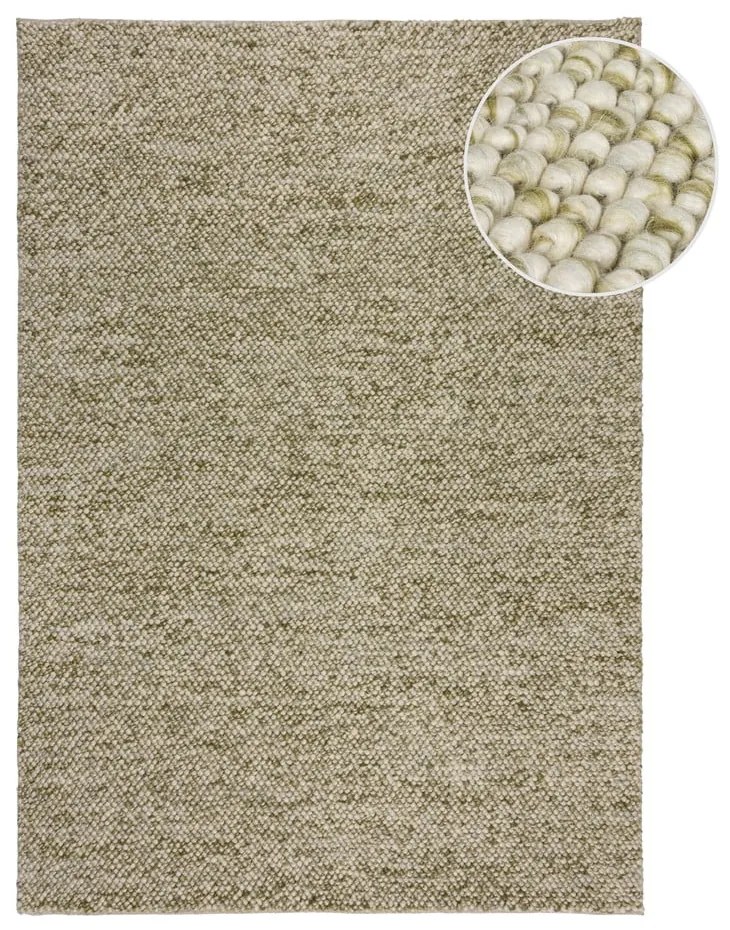 Tappeto kaki tessuto a mano in misto lana 120x170 cm Minerals - Flair Rugs