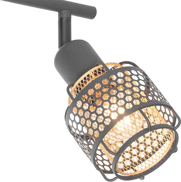 Plafoniera di design nera con oro 2 luci - Noud