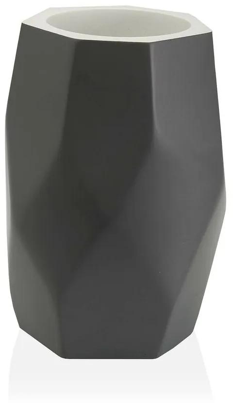 Portaspazzolini da Denti Versa Amanda Grigio Resina (8,4 x 11 x 8,4 cm)