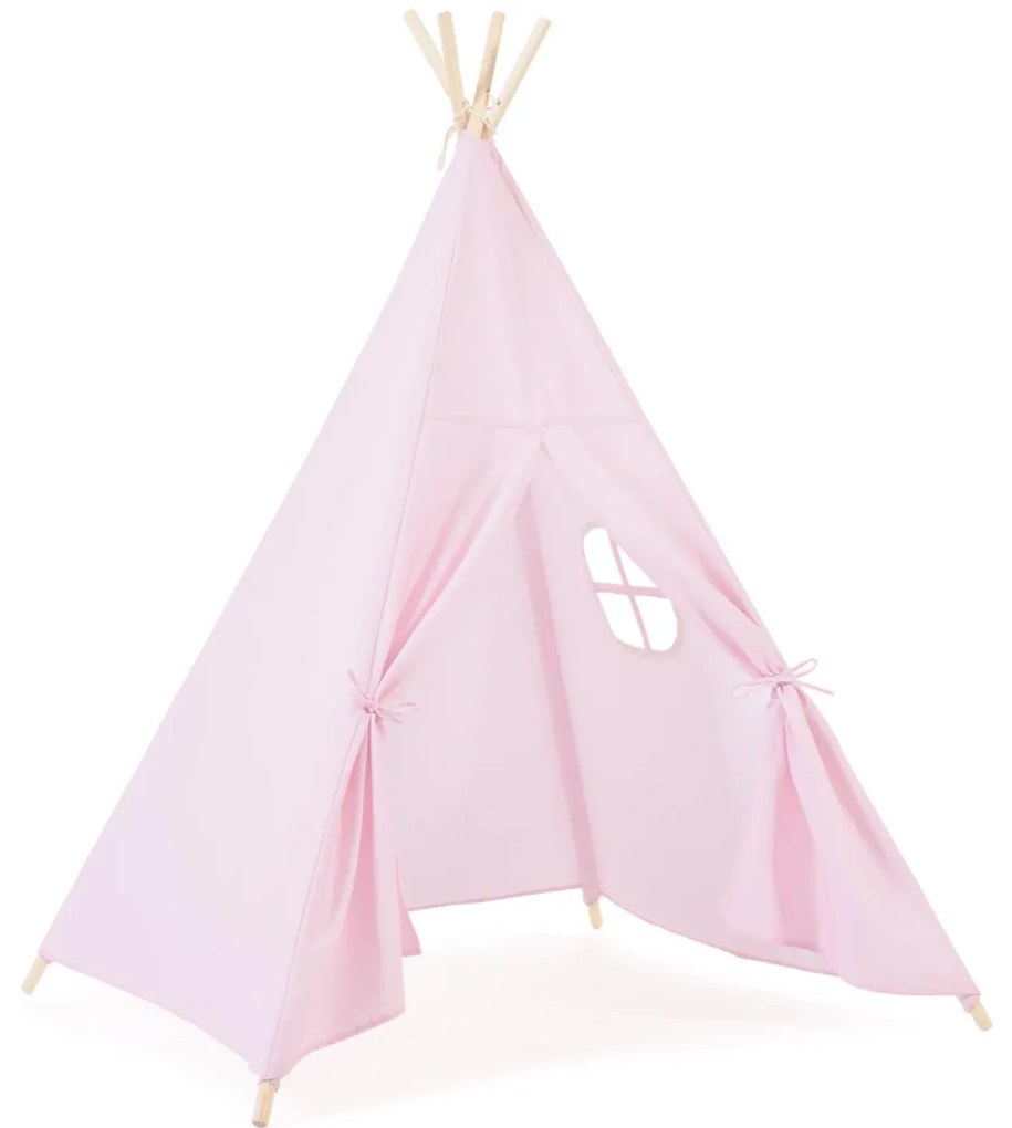 Kave Home - Tipi Darlyn 100% cotone rosa e gambe in legno massello di pino