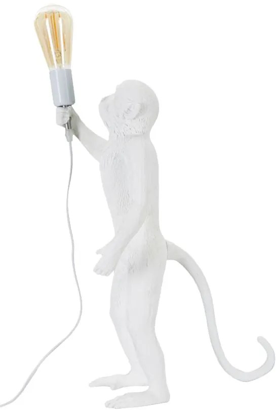 Lampada da tavolo Monkey in resina bianca cm ø 26x34x55