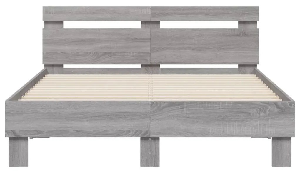 Giroletto Testiera Grigio Sonoma 135x190 cm Legno Multistrato