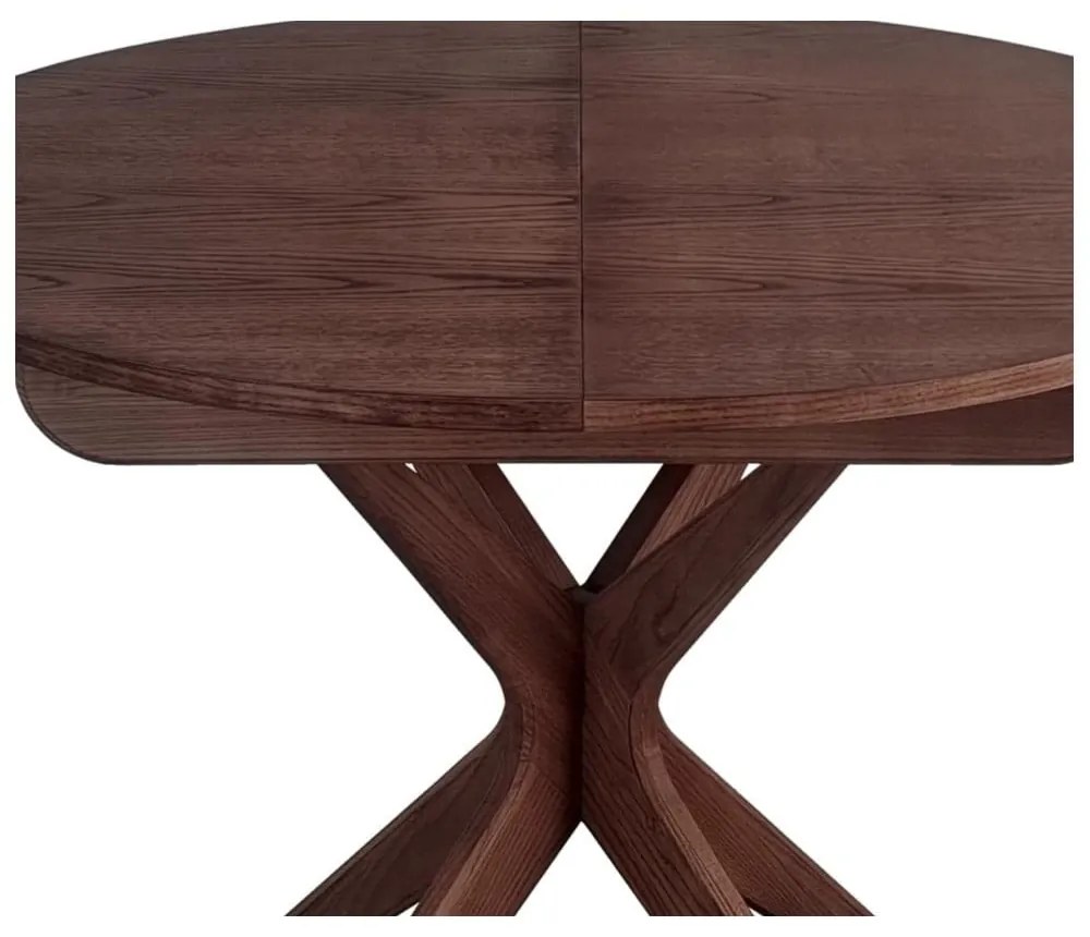 Tavolo da pranzo rotondo con effetto noce allungabile con estensione ø 90 cm Jubi – Ragaba