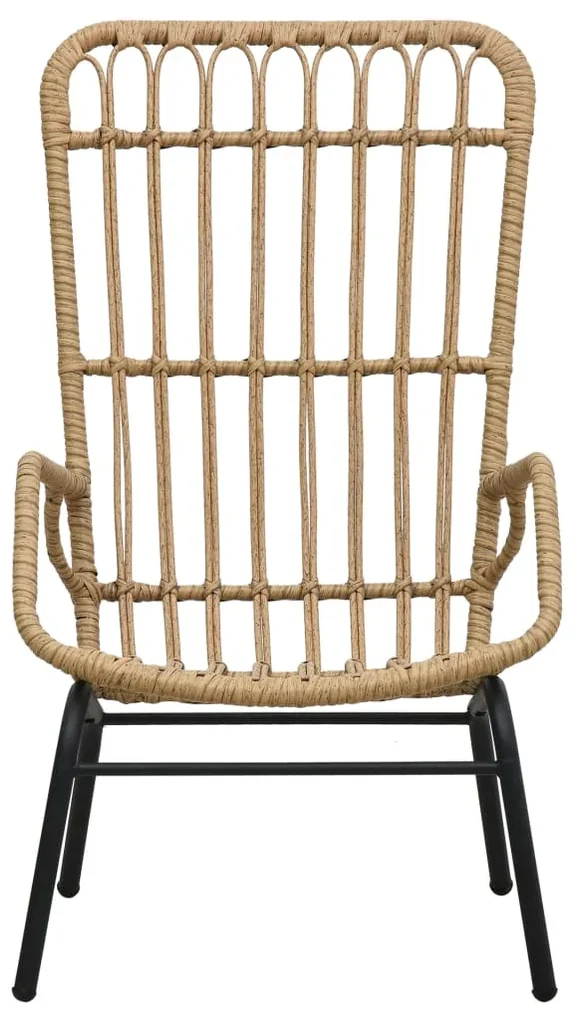 Sedia da giardino in polyrattan marrone chiaro