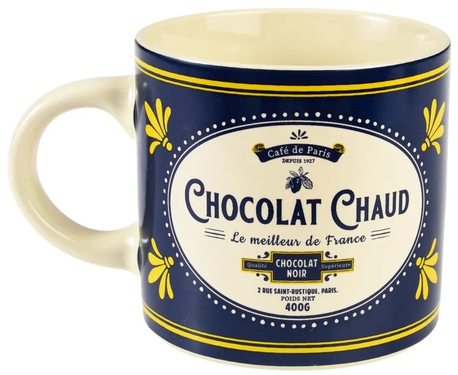Tazza blu scuro/color crema in ceramica 350 ml Chocolat Chaud – Rex London