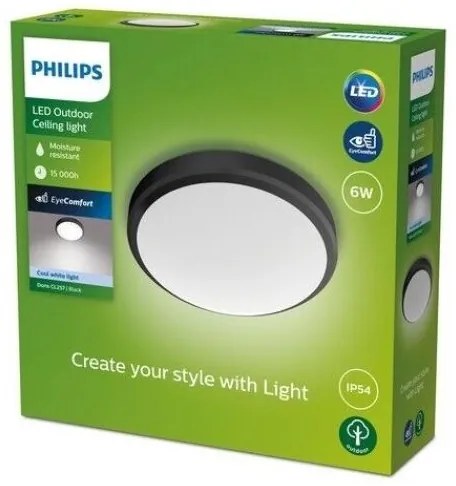 Philips - Plafoniera LED per bagno DORIS LED/6W/230V 4000K IP54 nero